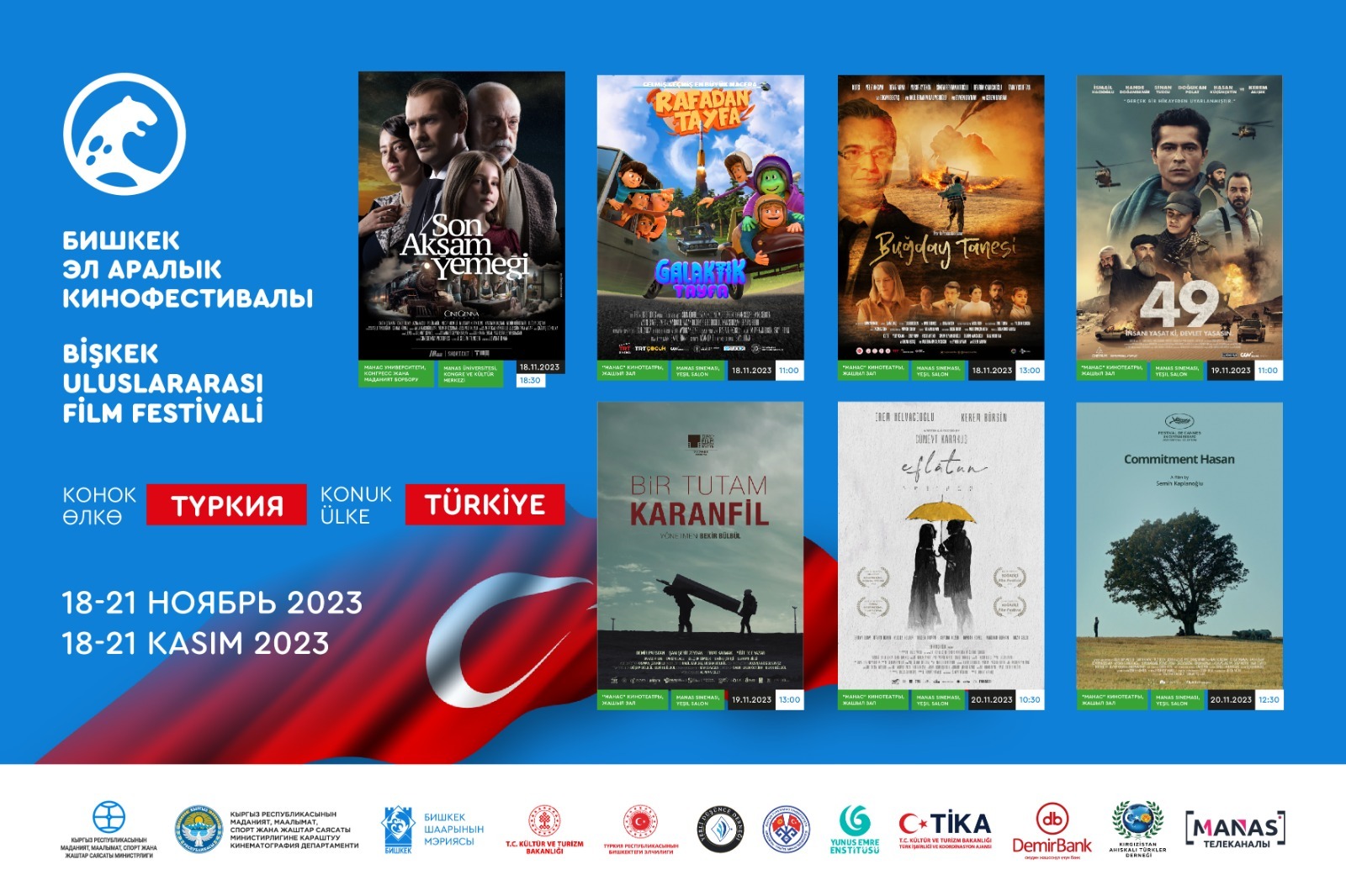 Бишкекте өтүүчү Эл аралык кинофестивалдын биринчи конок өлкөсү – Туркия болду